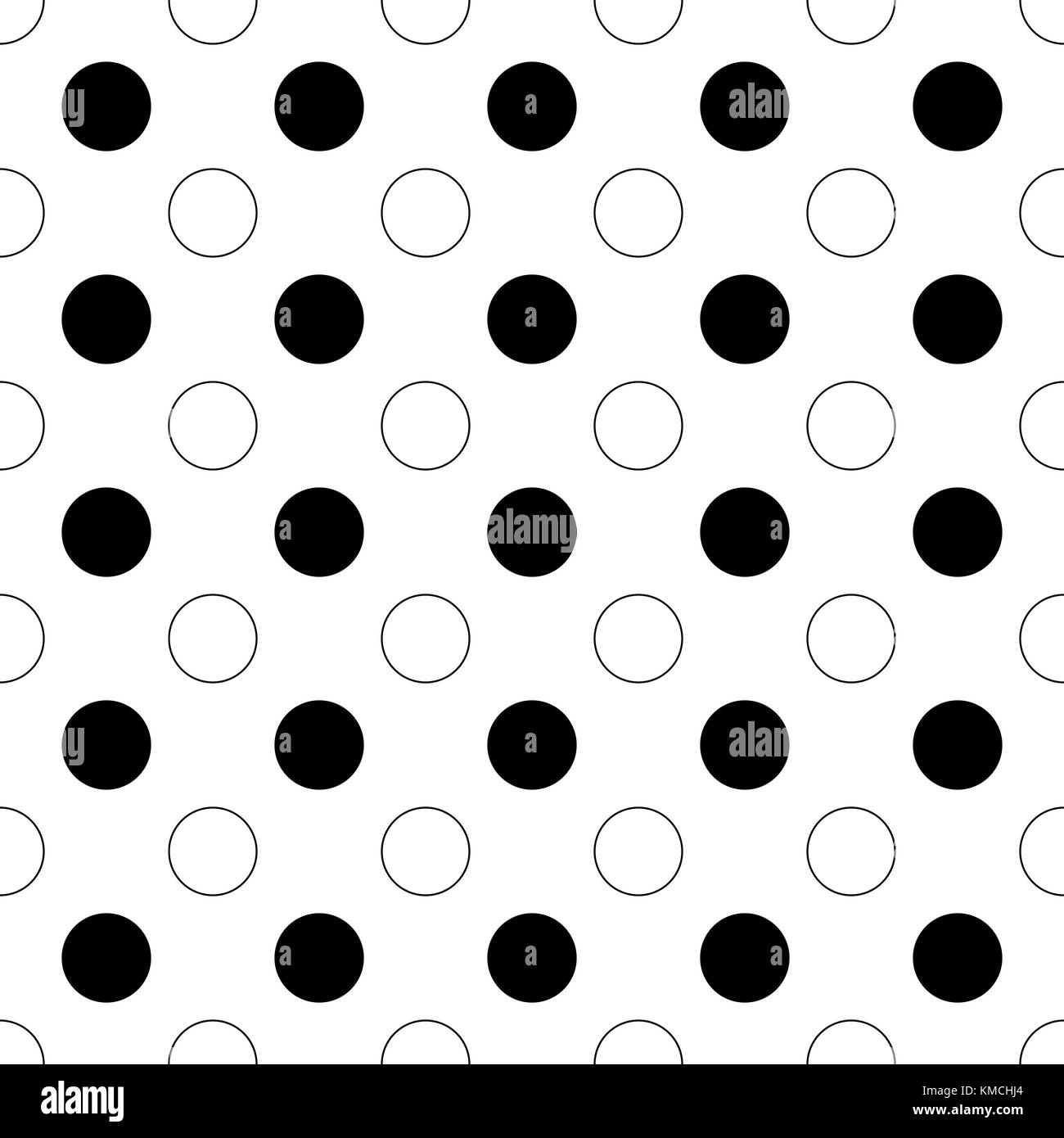 Seamless monocromatico astratta polka dot pattern - vettore Mezzitoni grafica di sfondo da cerchi Illustrazione Vettoriale