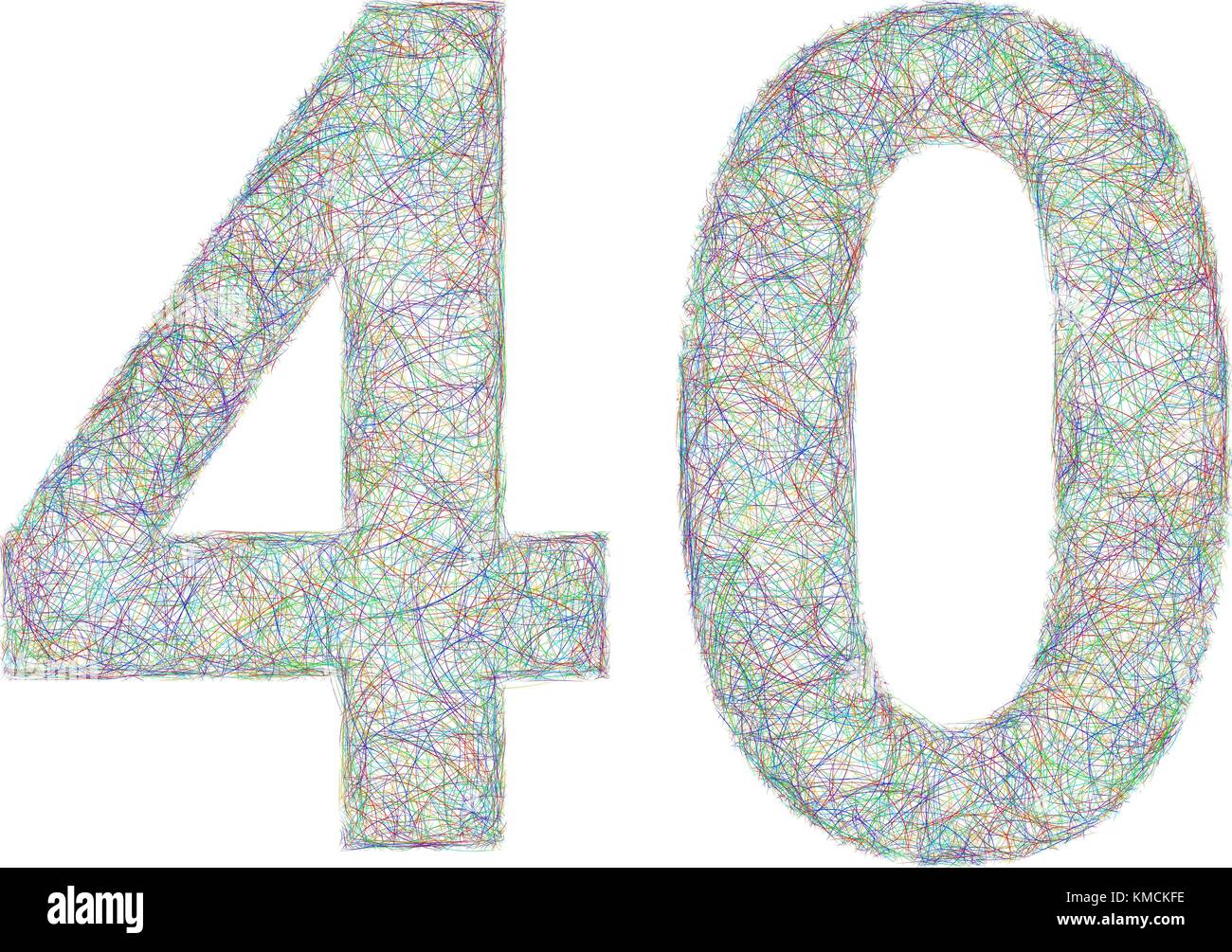 Schizzo Colorati Anniversario Design Numero 40 Immagine E Vettoriale Alamy