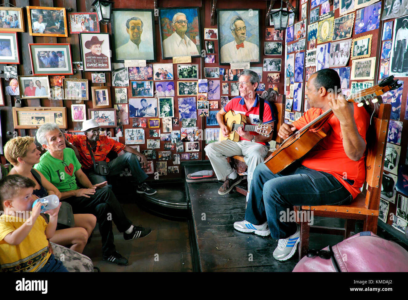 Son Cubano concerto musicale, la Casa de la Trova, Santiago de Cuba, Cuba Foto Stock