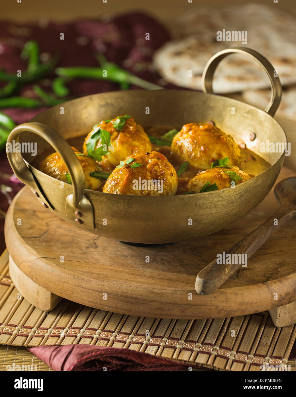 Uova masala. Uovo curry. India cibo Foto Stock