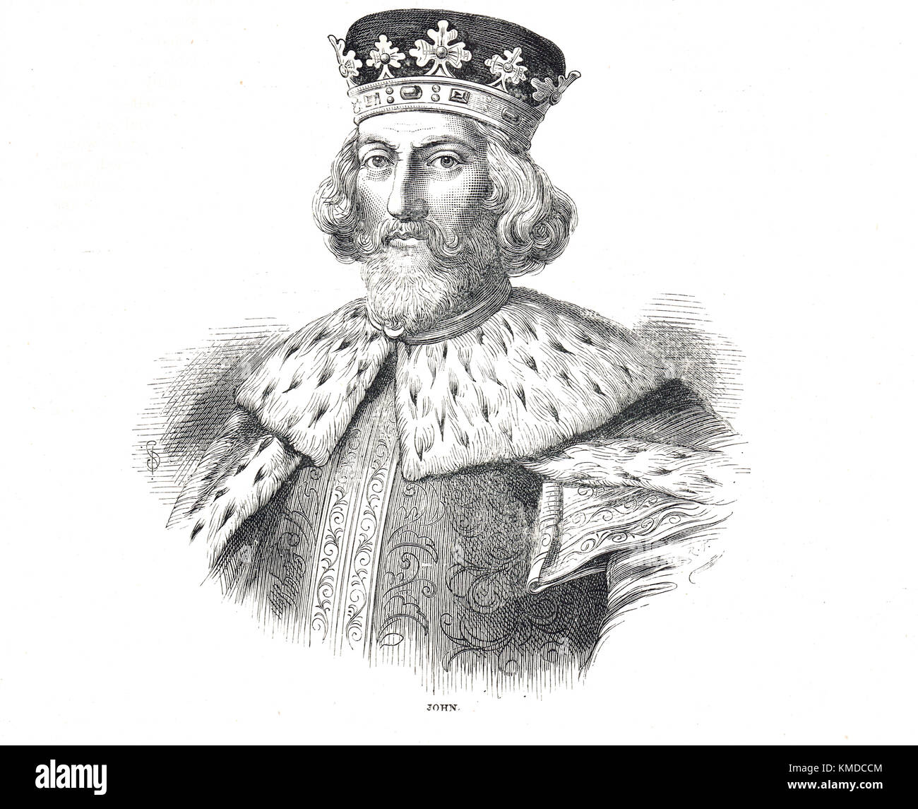 Re Giovanni d'Inghilterra (1166 – 1216) noto anche come John Lackland. Regnò nel 1199-1216 Foto Stock
