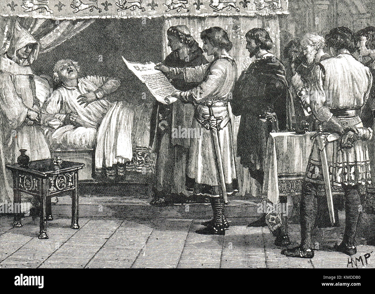 Re Enrico III informò del tradimento del principe Giovanni, 1189 Foto Stock