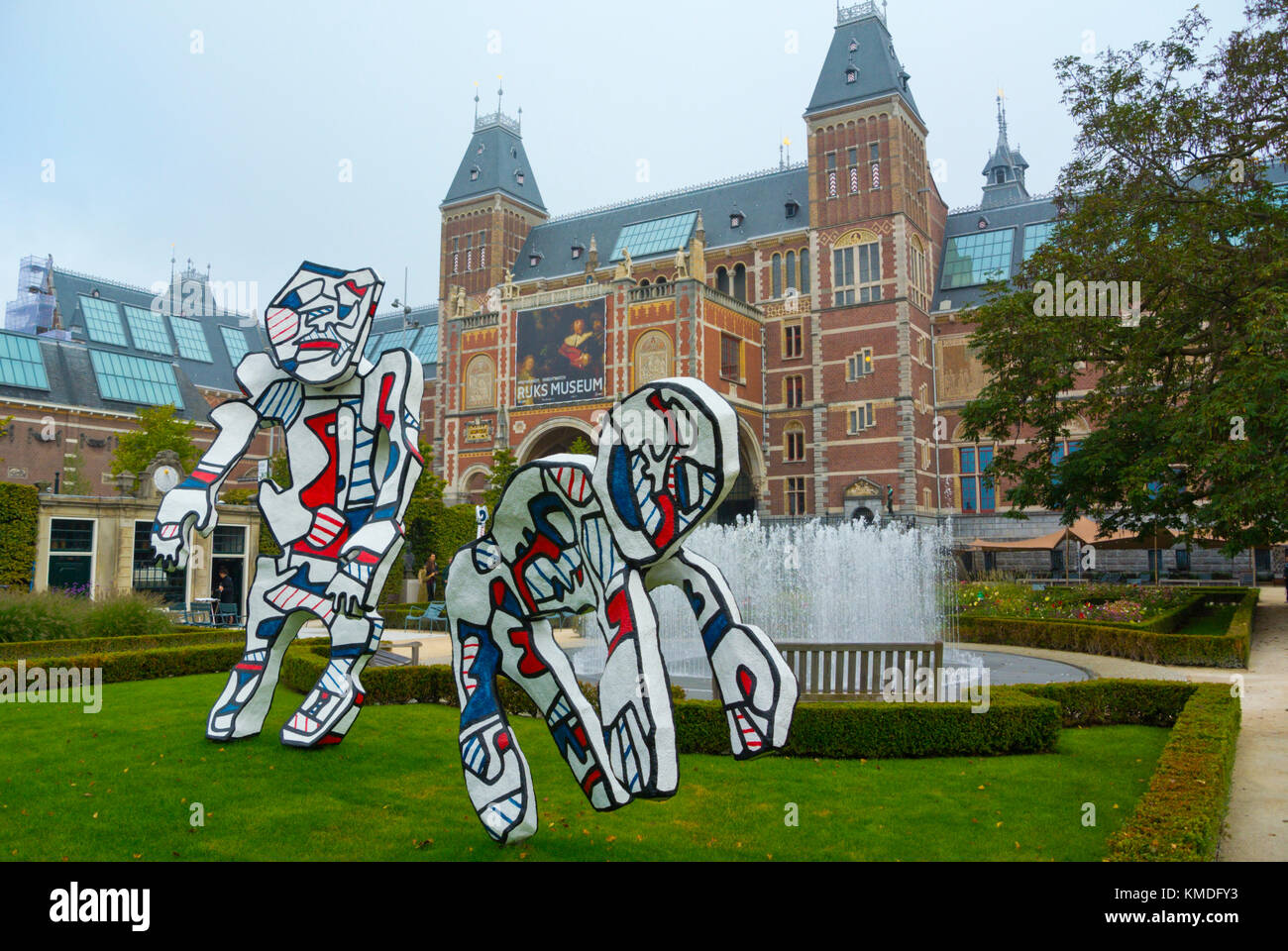 Rijksmuseum giardino, Museumplein, Amsterdam, Paesi Bassi Foto Stock