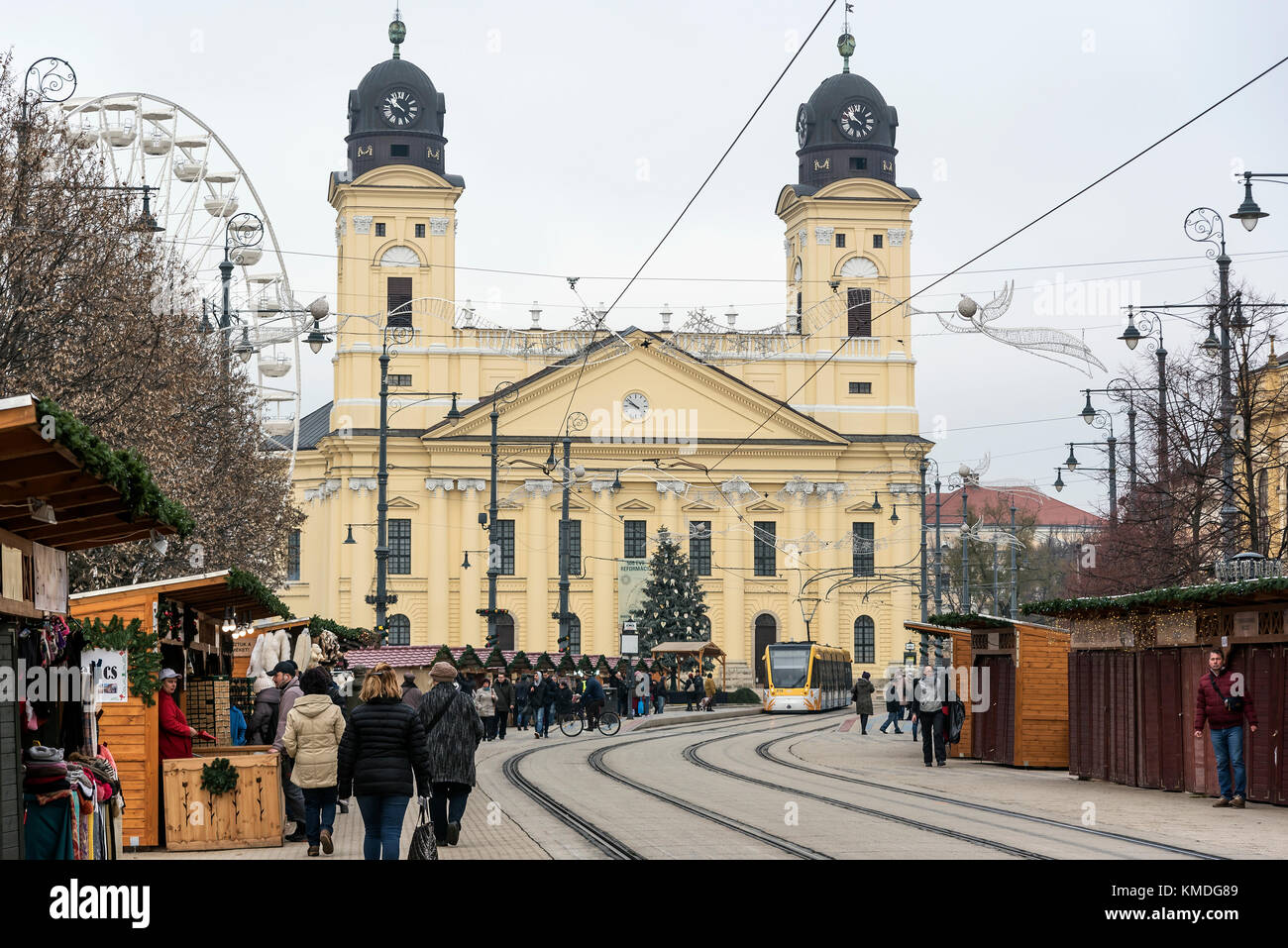 Grande Chiesa riformata nella città di Debrecen, Ungheria. Foto Stock