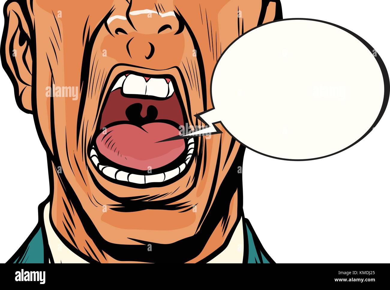Close-up bocca urla maschio Illustrazione Vettoriale