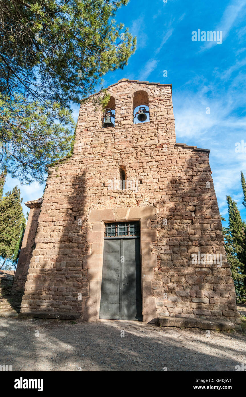 Cappella romanica Mare de Déu del Castell, vicino al castello di Balsareny, Balsareny, la Catalogna Foto Stock