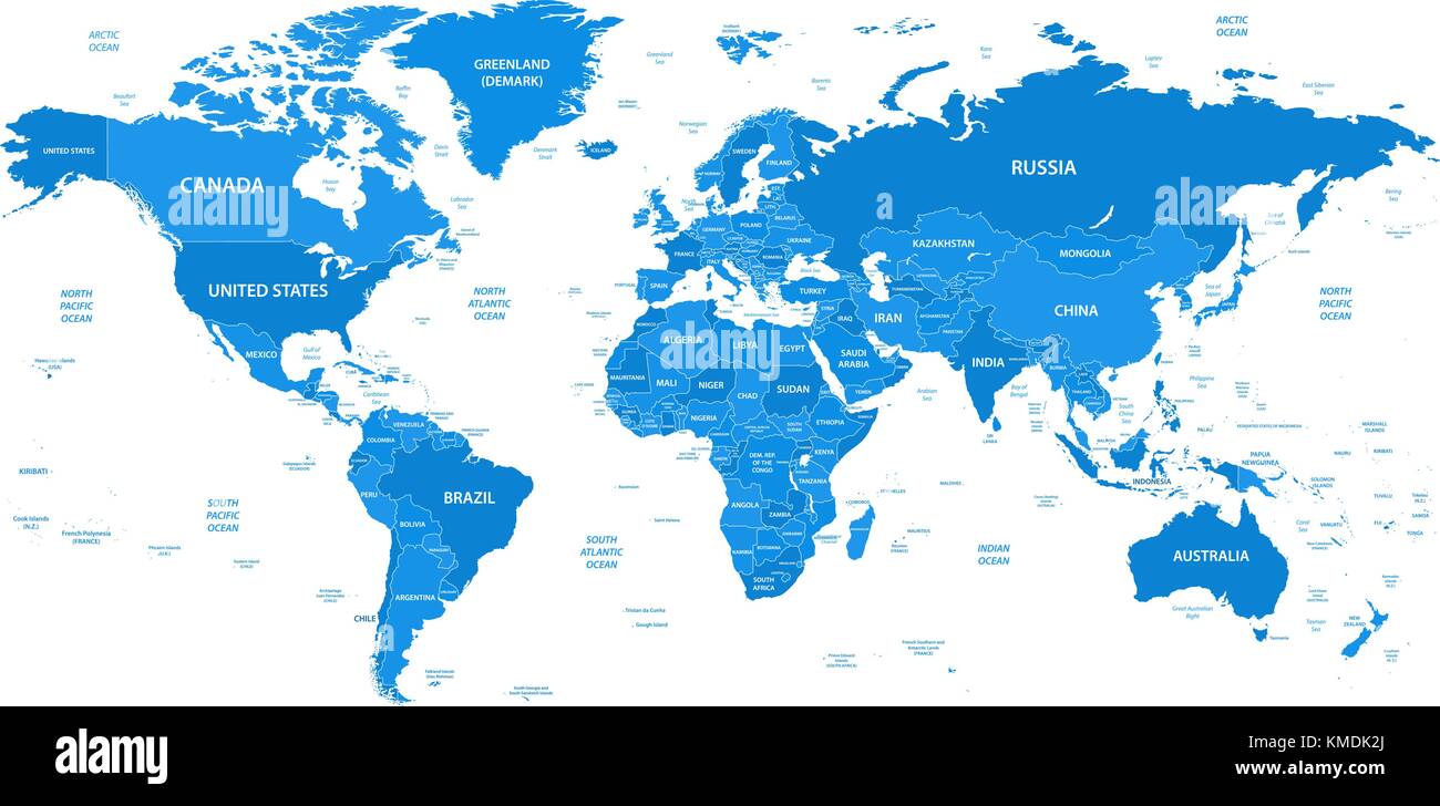 Mappa del mondo dettagliata immagini e fotografie stock ad alta ...
