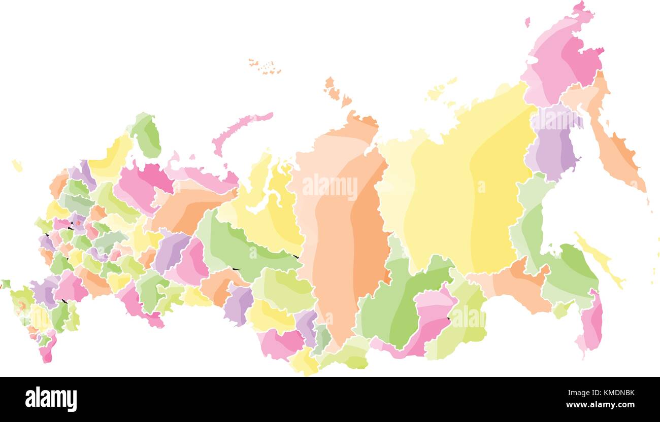 Russia mappa politico Illustrazione Vettoriale