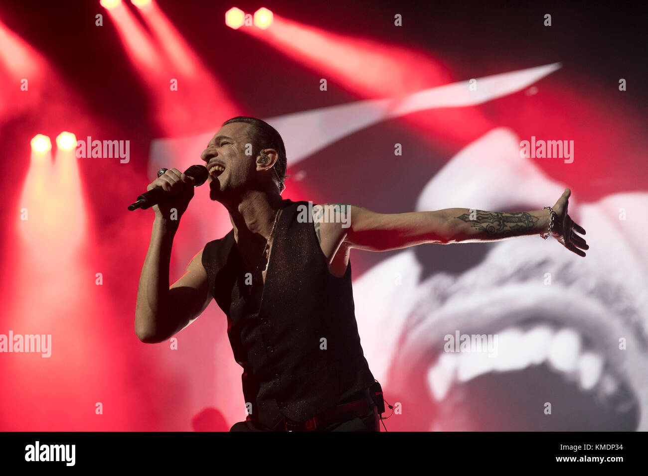 Dave Gahan dei Depeche Mode su 10 ottobre 2017 presso Oracle Arena di Oakland, California. Foto Stock