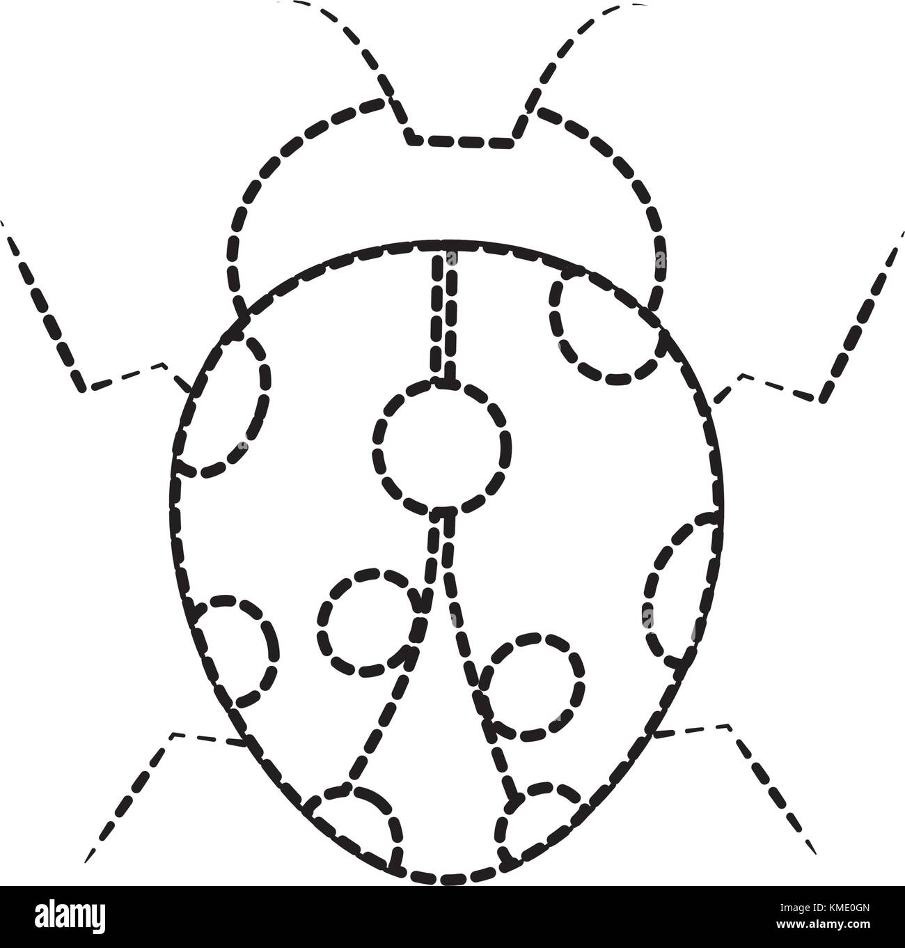 Coccinella insetto artropodi unica icona Illustrazione Vettoriale