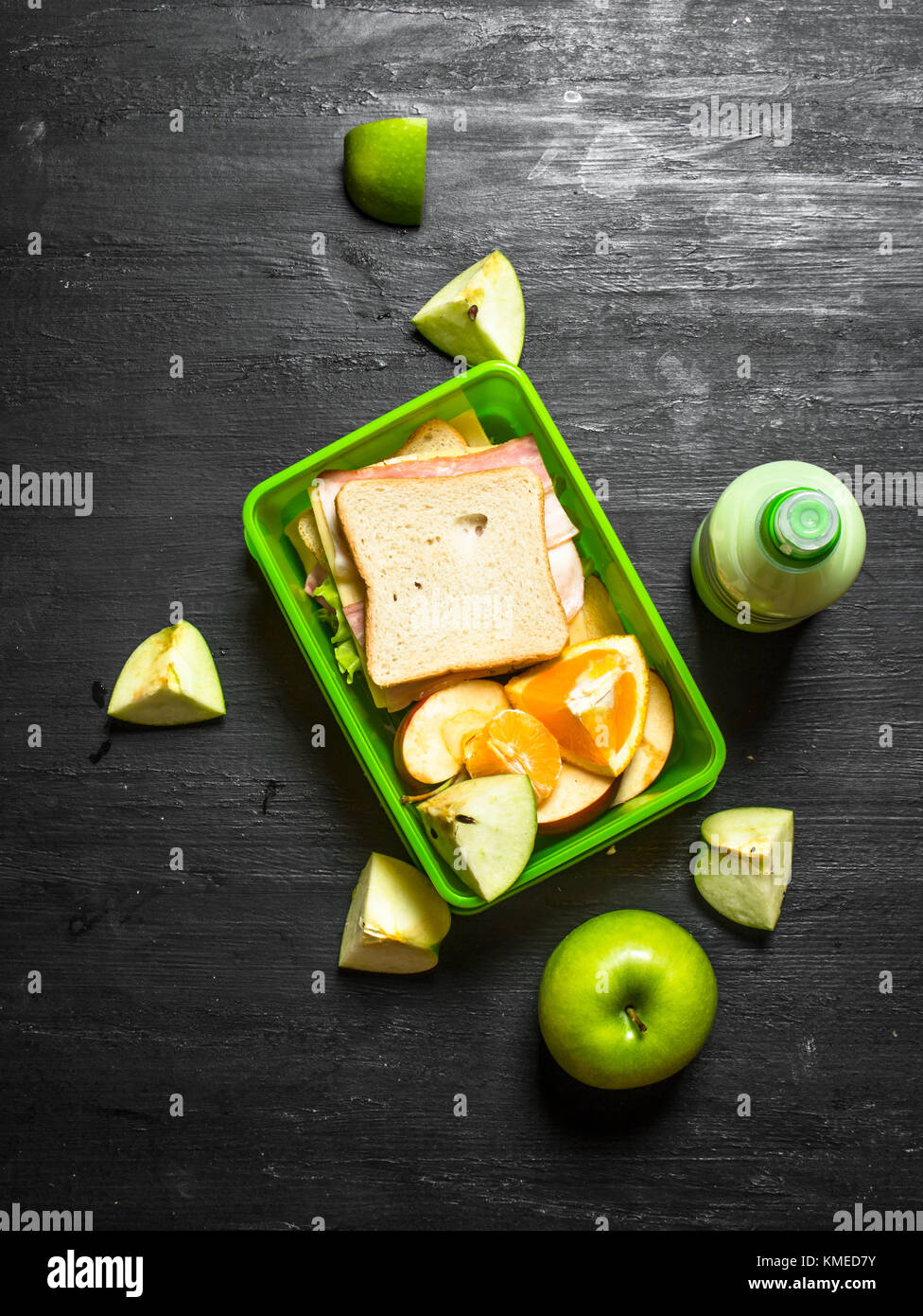 Mattina picnic. panini un frullato di frutta e. Foto Stock