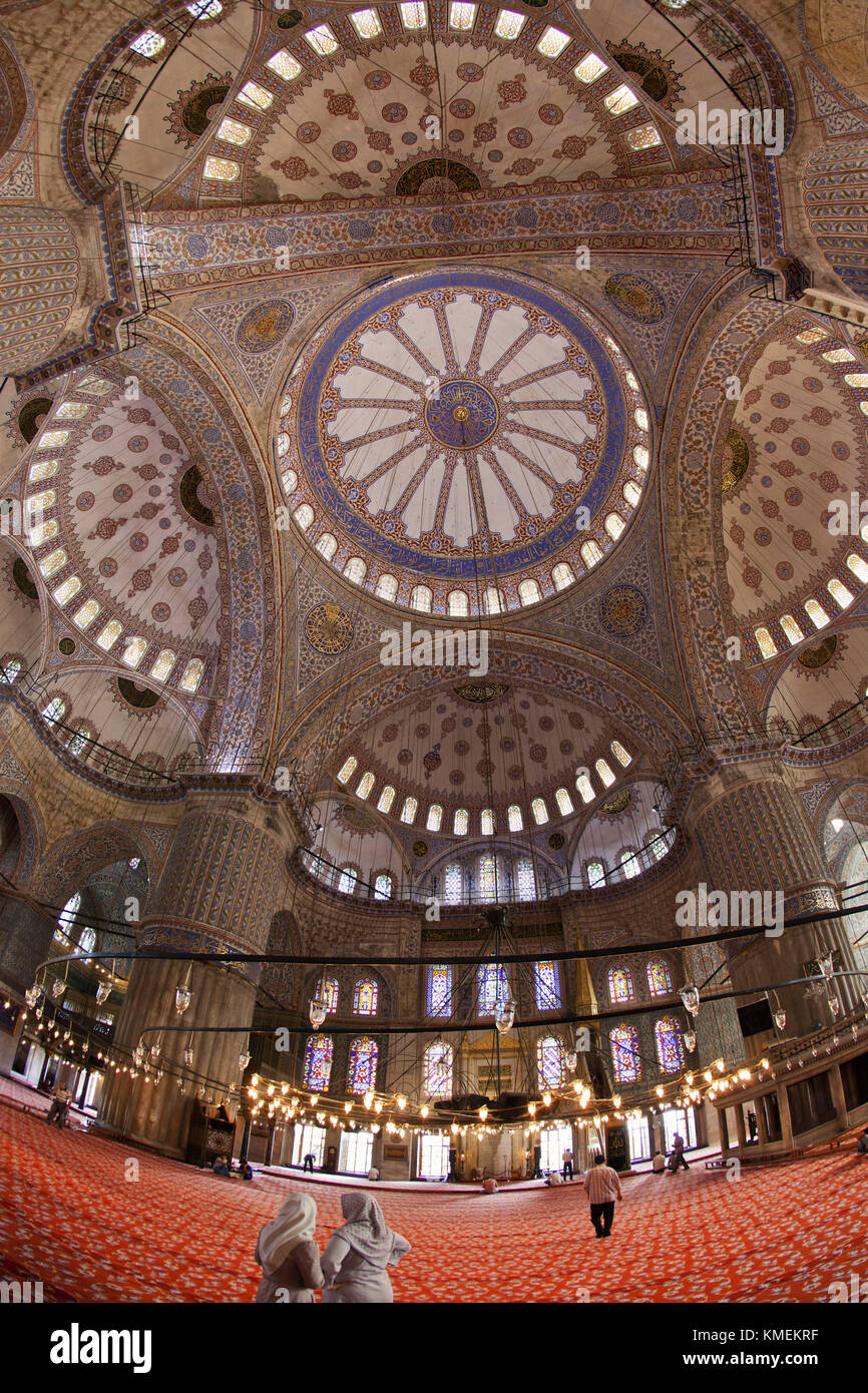 Interno della Moschea Blu, Istanbul, Turchia Moschee Foto Stock