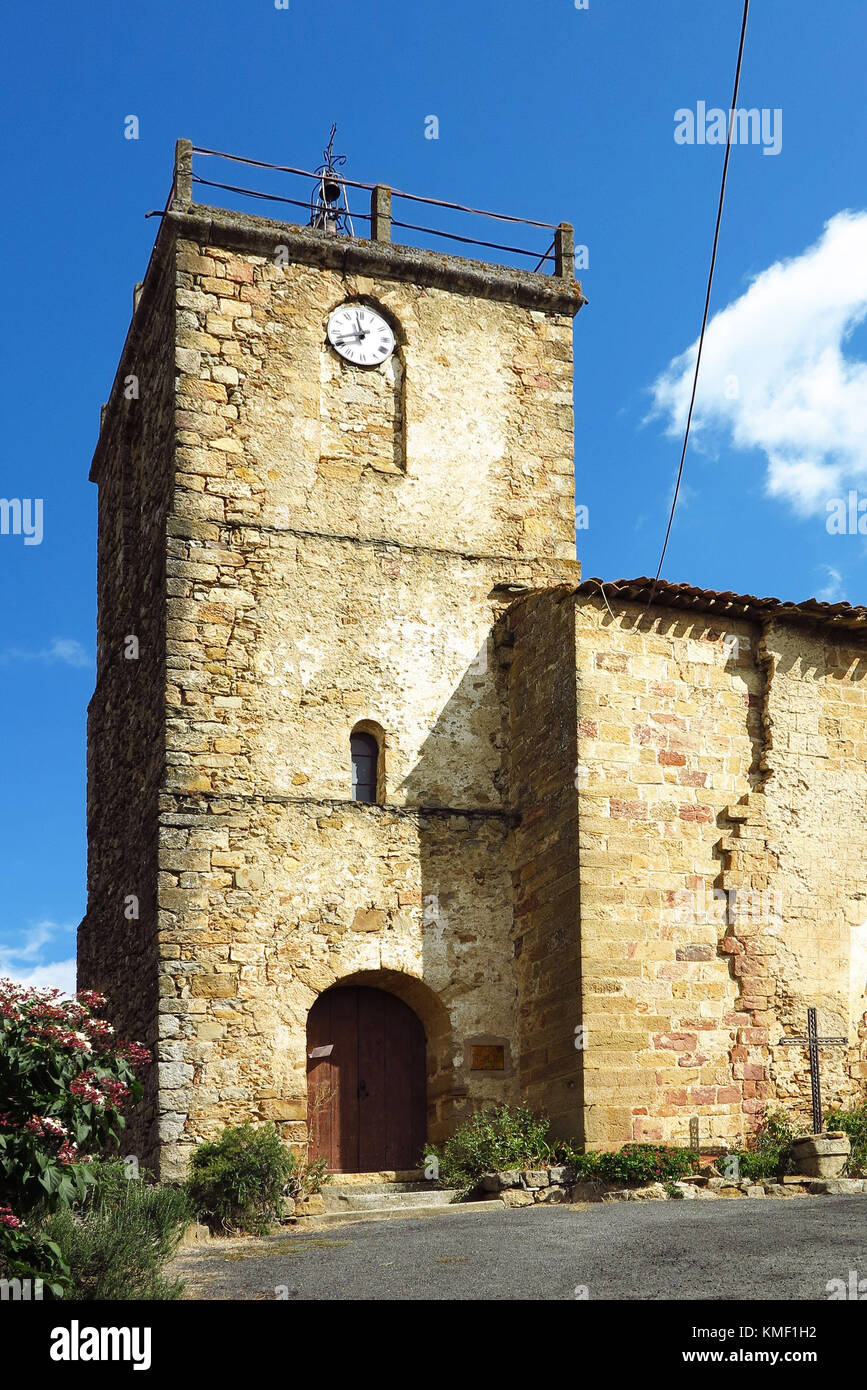 Soulatge, corbieres, chiesa, Francia, sud della Francia, fenouilledes,, Languedoc Roussillon, sud , kirche, f Foto Stock