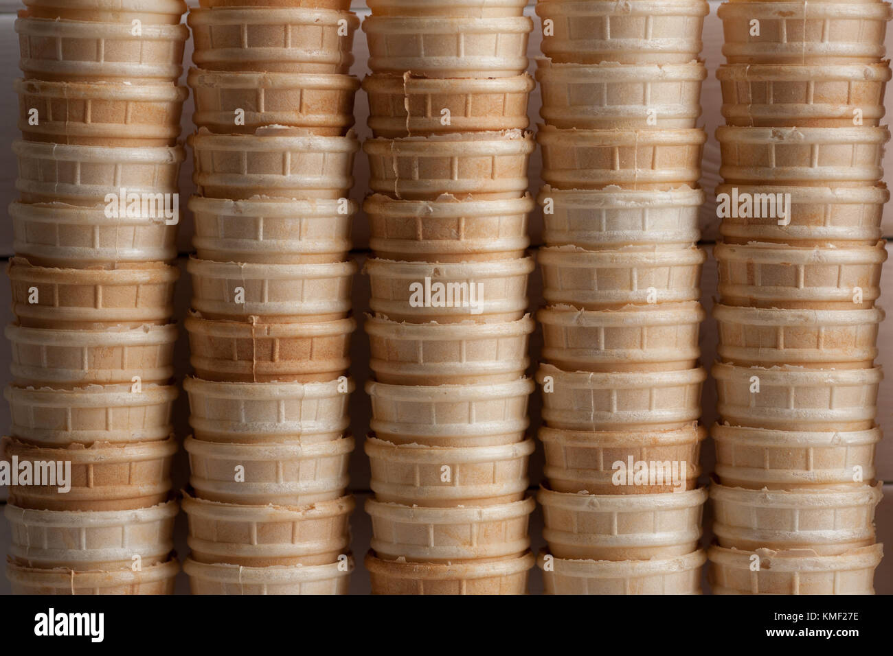 Dolce coppe per gelato. waffle sfondo. Foto Stock