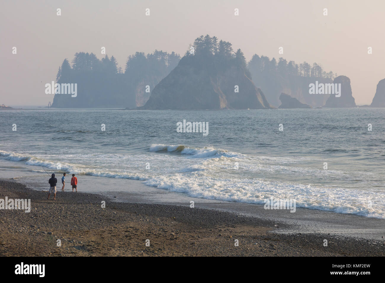 Riatlo spiaggia dell'oceano pacifico nel parco nazionale di Olympic nella costa dello stato di Washington negli stati uniti Foto Stock