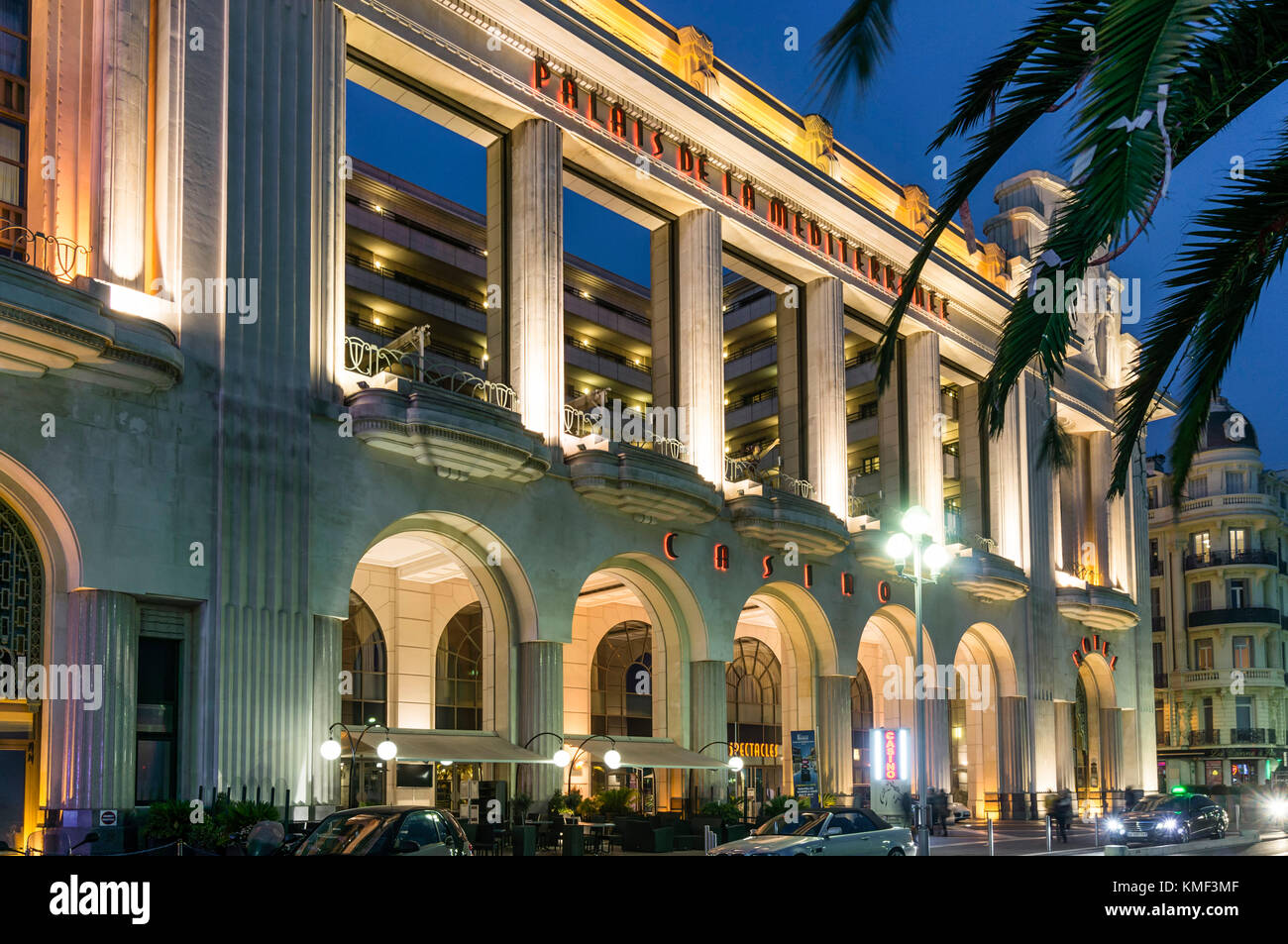 Francia, Nizza Promenade des Anglais, Palais la Mediterranee, Hotel, Casino, theaterNice, Alpes Maritimes, in Provenza Costa Azzurra, Mediterraneo, Fr Foto Stock