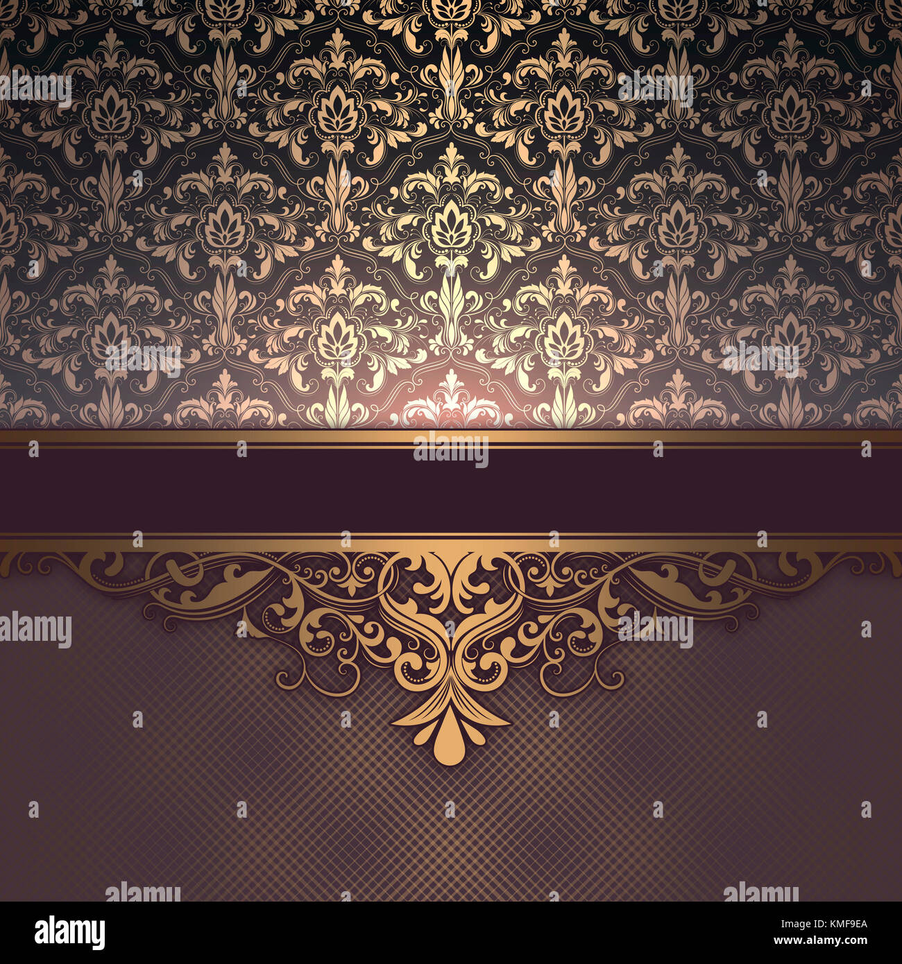 Sfondo Vintage con cornice decorativa e di vecchio stile modelli. Foto Stock