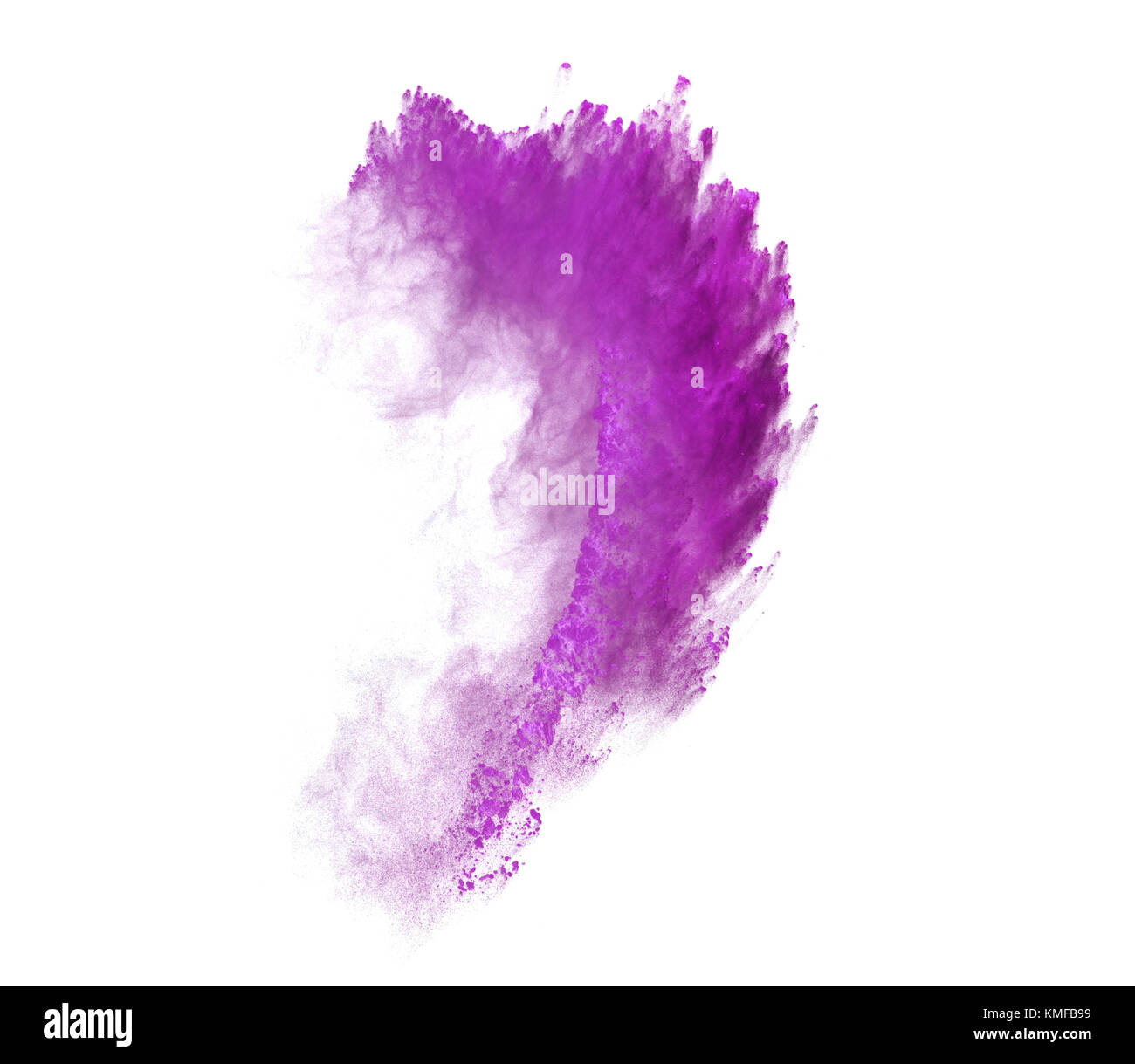Esplosione di polvere isolata su sfondo nero Foto Stock