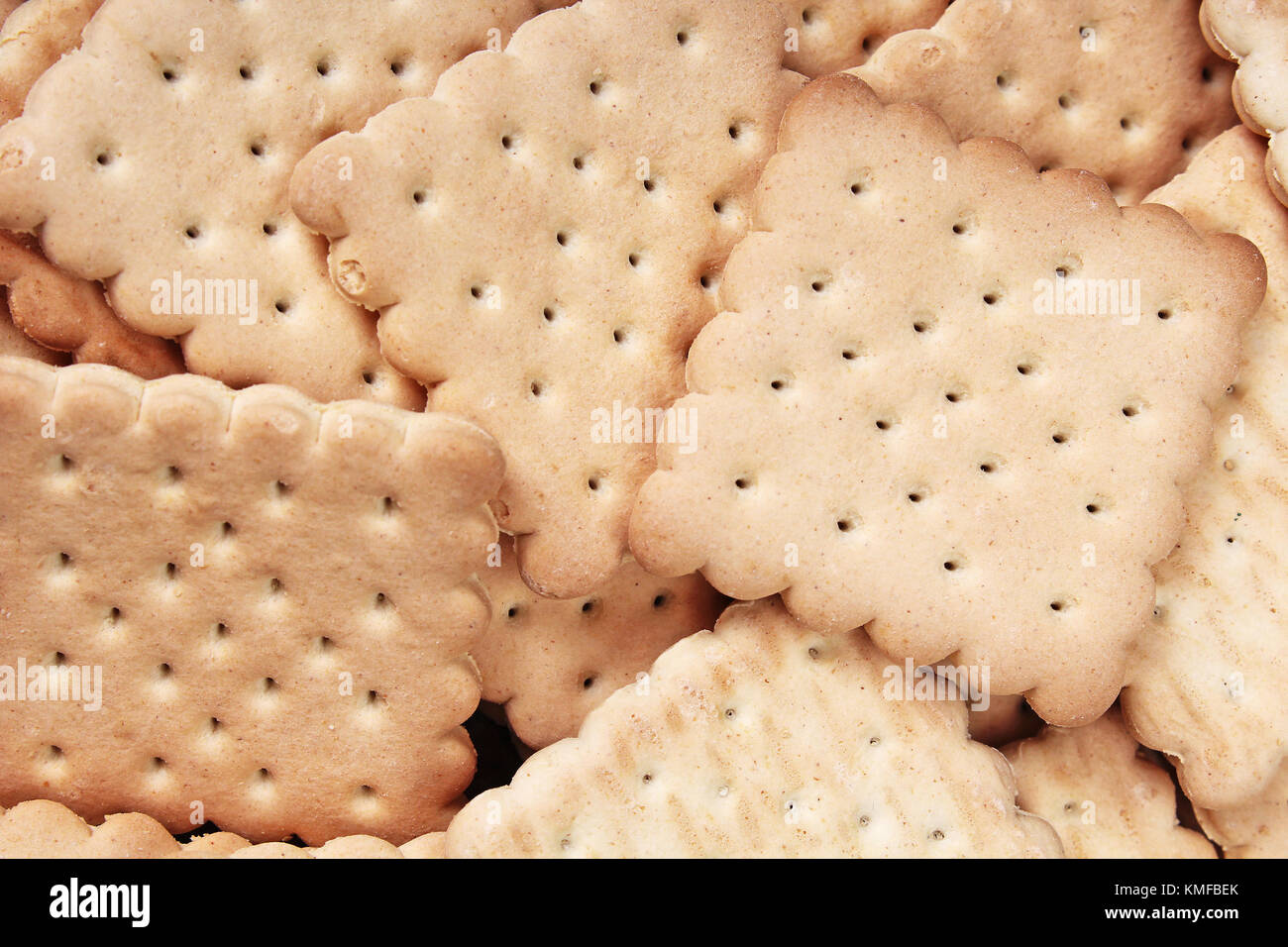 Biscotto biscotto dolce sfondo craker. impilati domestici biscotti al burro Nozione di pattern. biscotti texture close up macro. cibo photo studio fotografico. Foto Stock