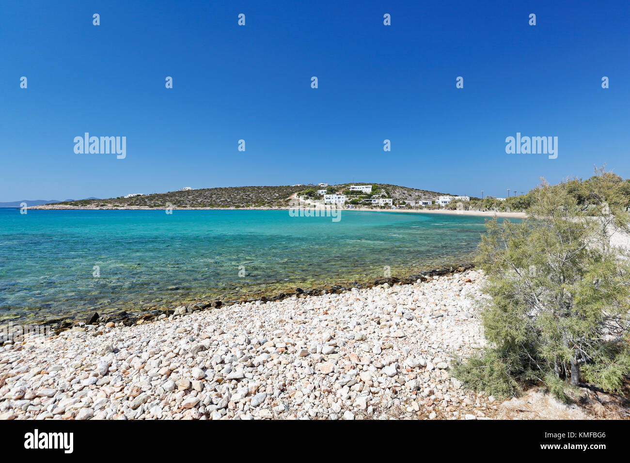 Spiaggia alyki nell isola di Paros, Grecia Foto Stock