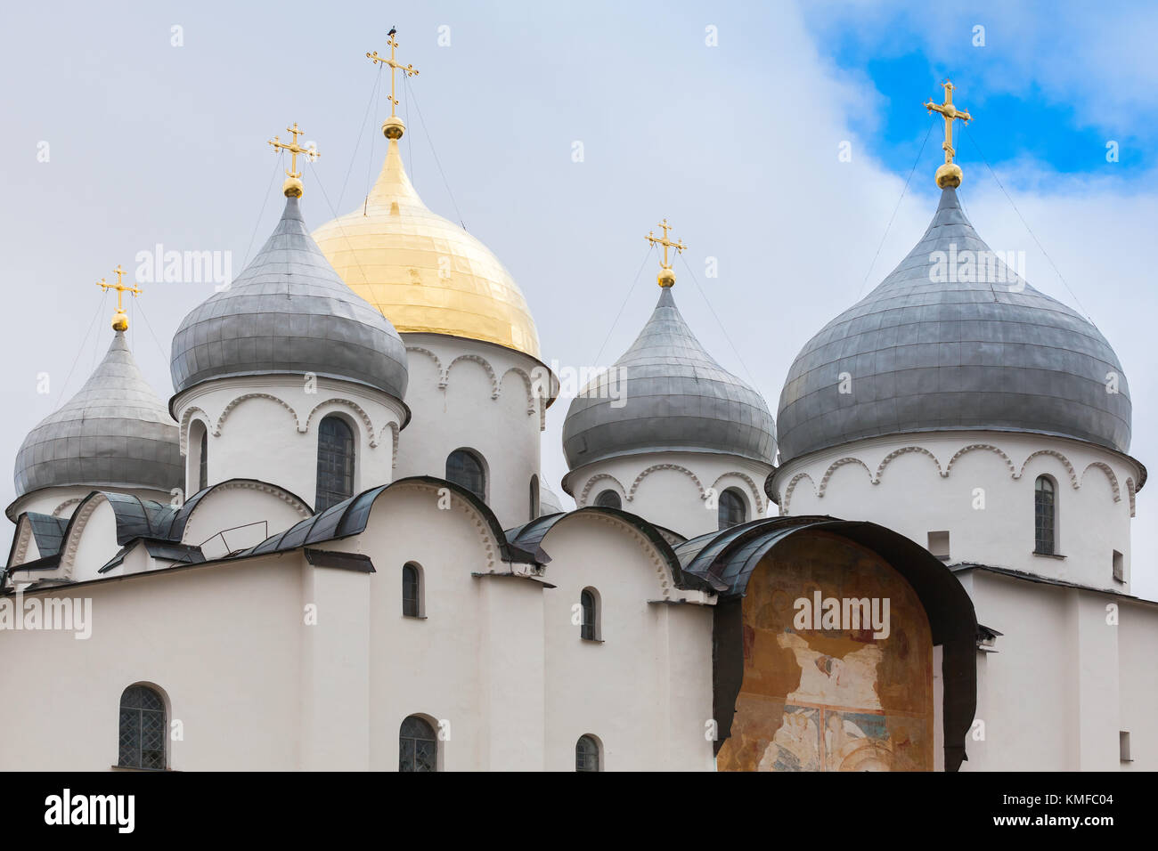 San Sophia cattedrale nel giorno di estate di Novgorod, Russia Foto Stock