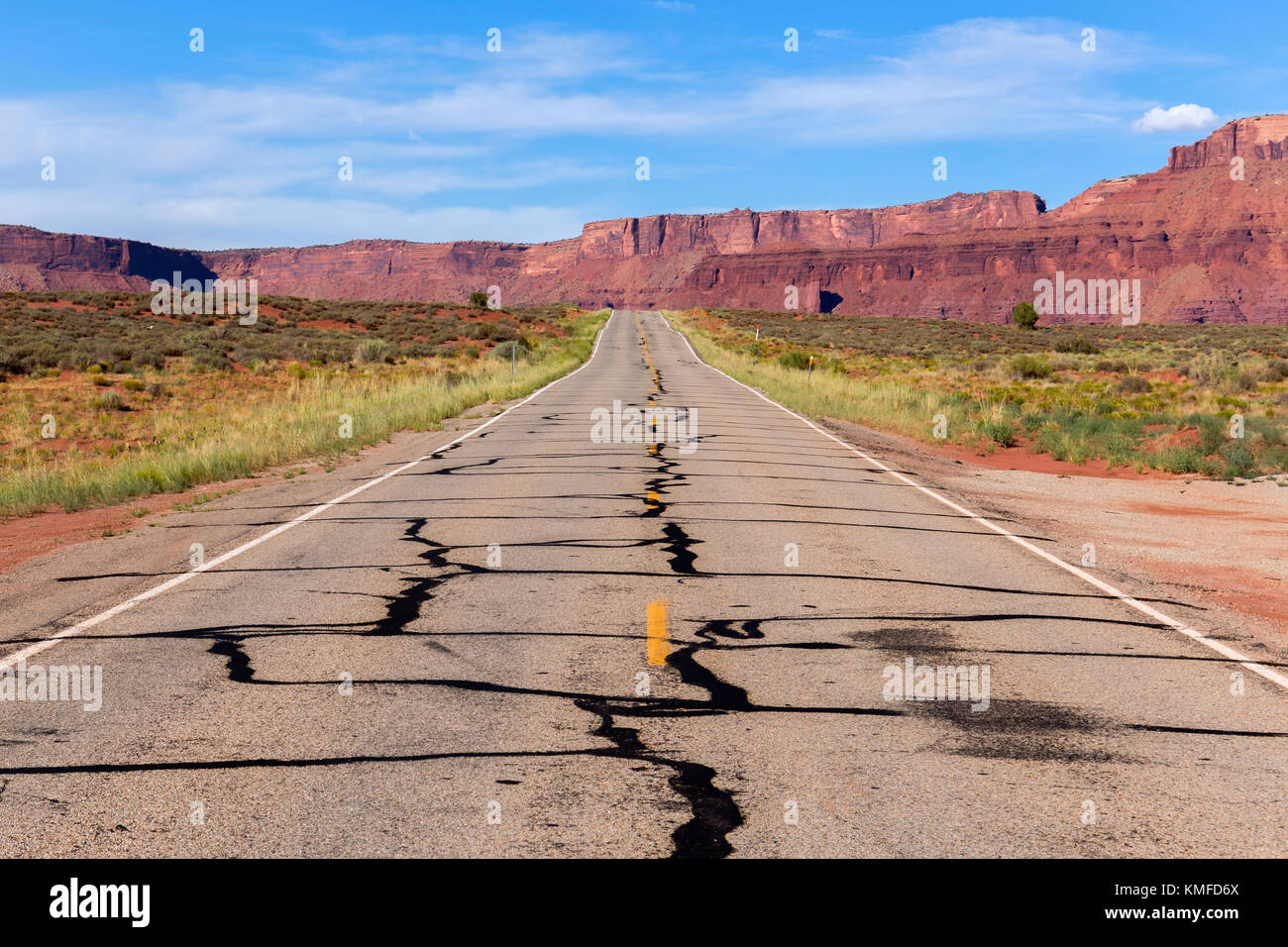 Dritta strada sporca sulla valle del castello, Moab, Utah Foto Stock