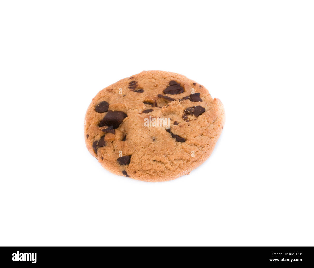 Singola Doppia casalinga biscotti con scaglie di cioccolato isolato su sfondo bianco Foto Stock