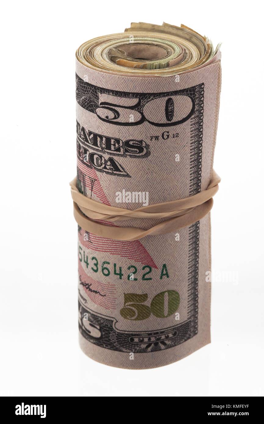 Carta arrotolata bill Foto Stock