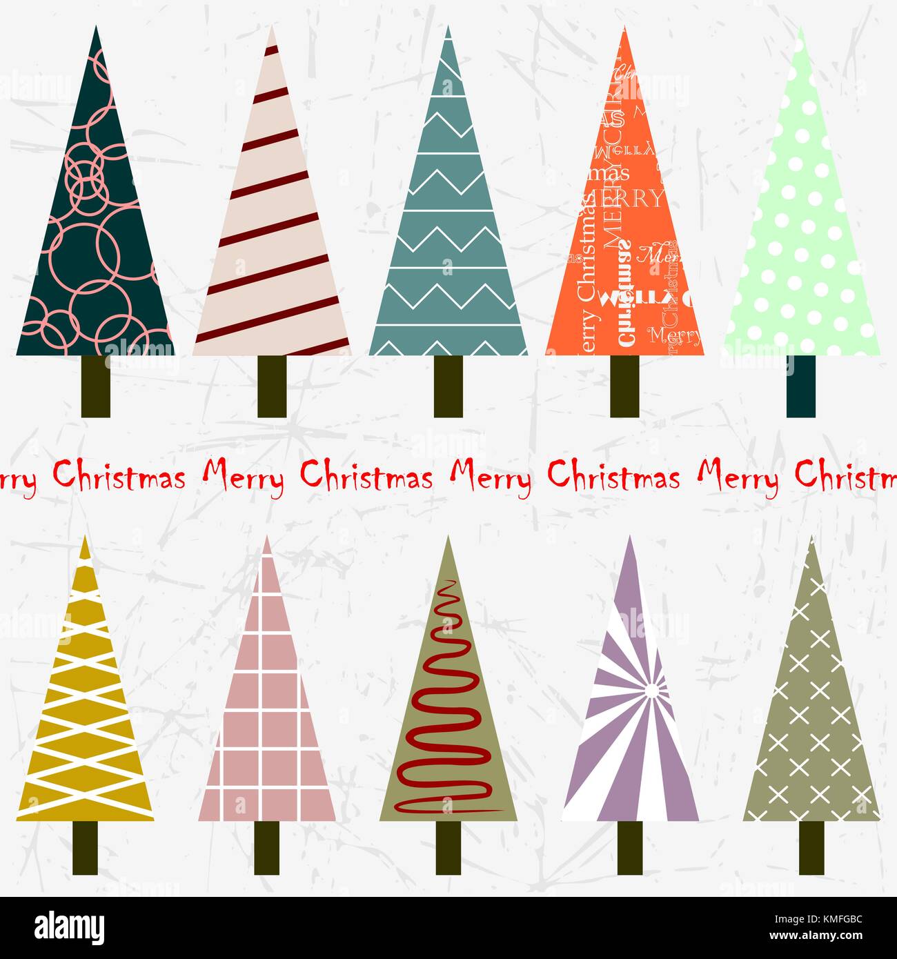 Biglietto di auguri con abete Illustrazione Vettoriale