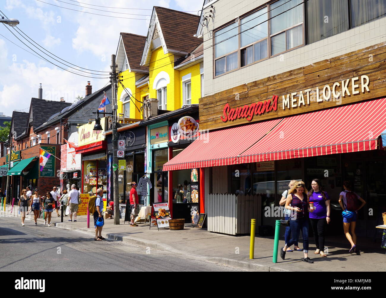 Strade di Toronto, Sanagan carne Locker,un vecchio negozio di macellaio nel cuore di Kensington Market a Toronto, in Canada Foto Stock