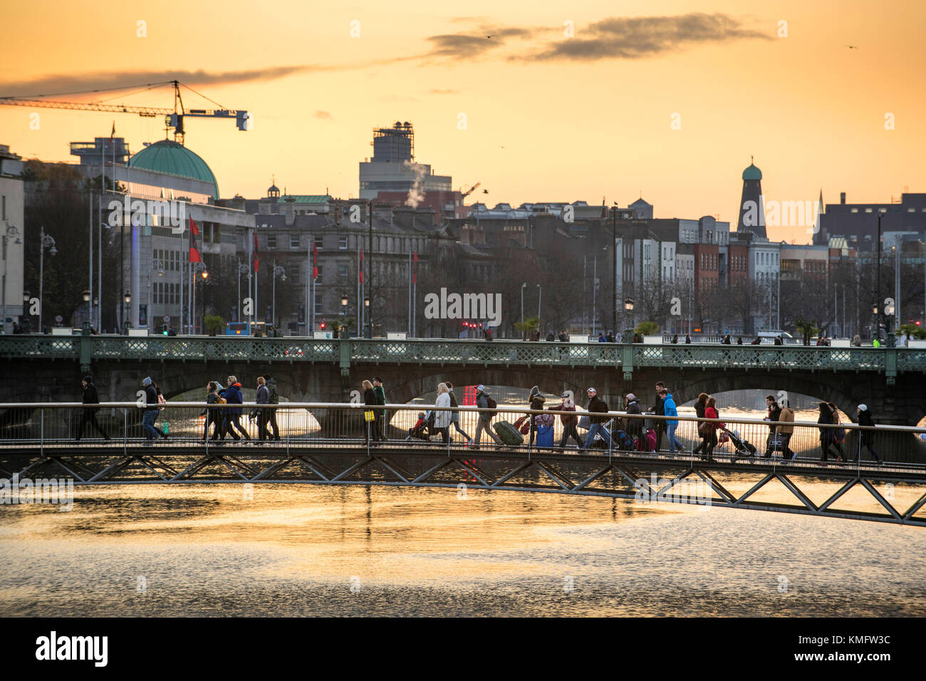 Millennium Bridge, Dublino, Irlanda Foto Stock