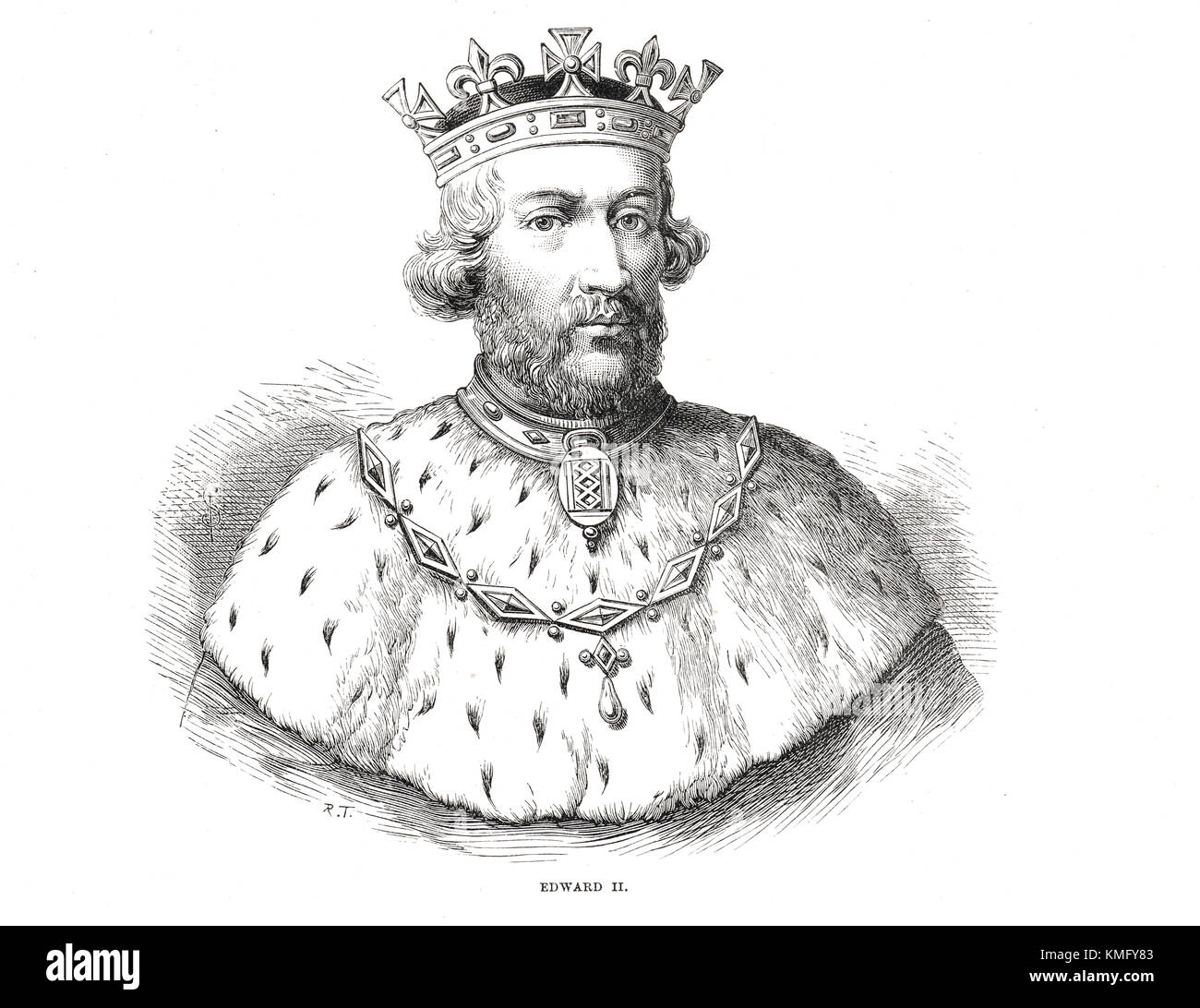 Il re Edoardo II d'inghilterra, 1284-1327, regnò 1307-1327 Foto Stock