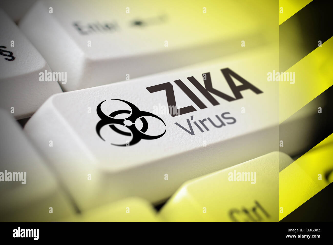 Assistenza sanitaria slovacca - pericoloso virus Zika con segnale di avvertimento Foto Stock