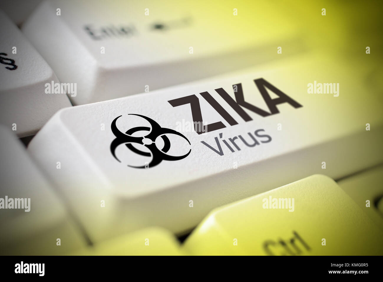 Assistenza sanitaria slovacca - pericoloso virus Zika con segnale di avvertimento Foto Stock