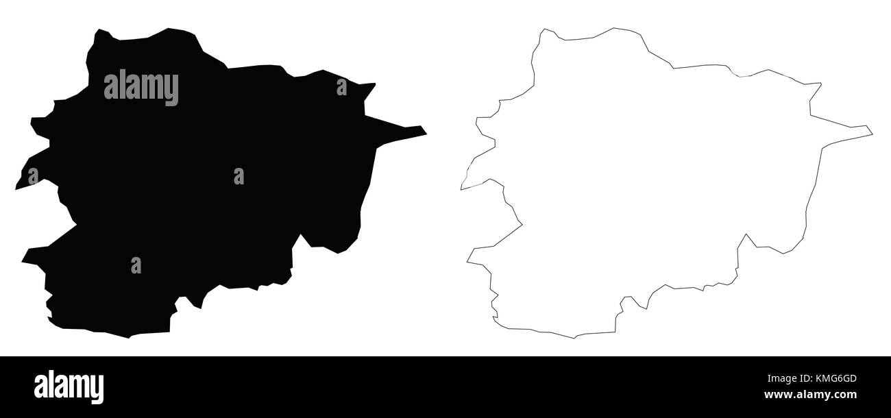 Andorra Mappa di contorno Illustrazione Vettoriale