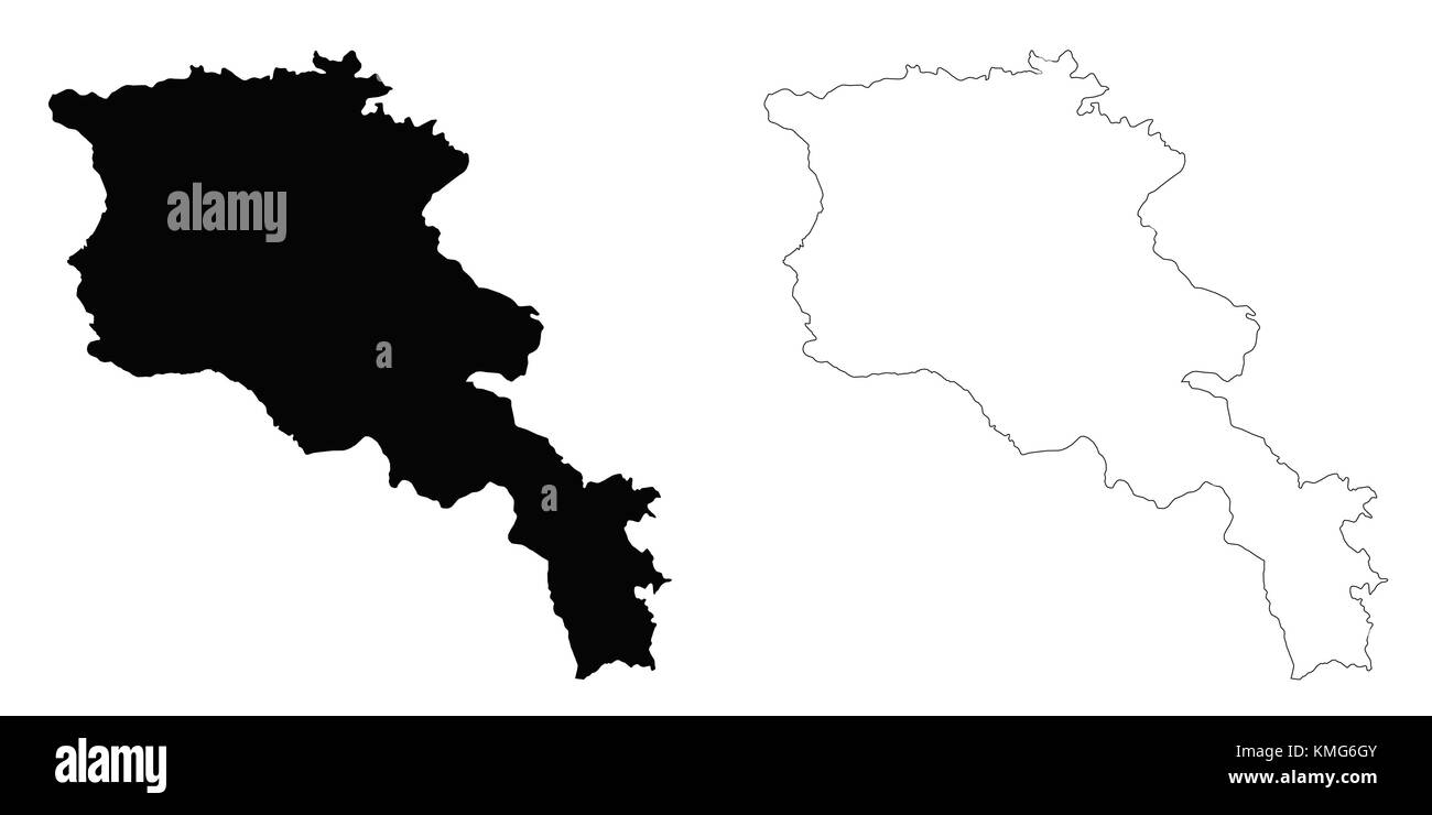 Armenia mappa di contorno Illustrazione Vettoriale