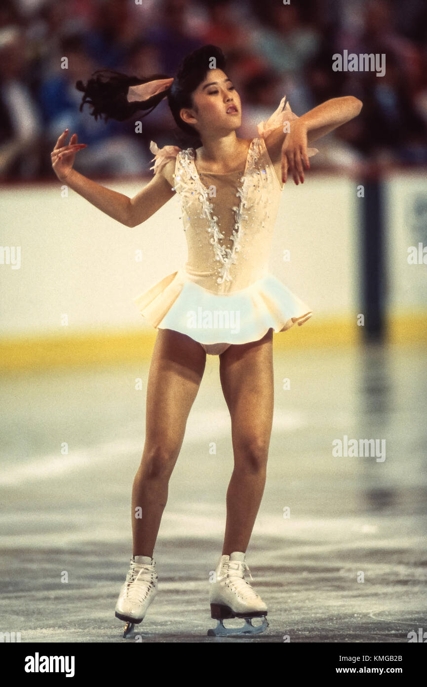 Kristi yamaguchi (USA) competono al 1989 Stati Uniti Olympic Festival. Foto Stock