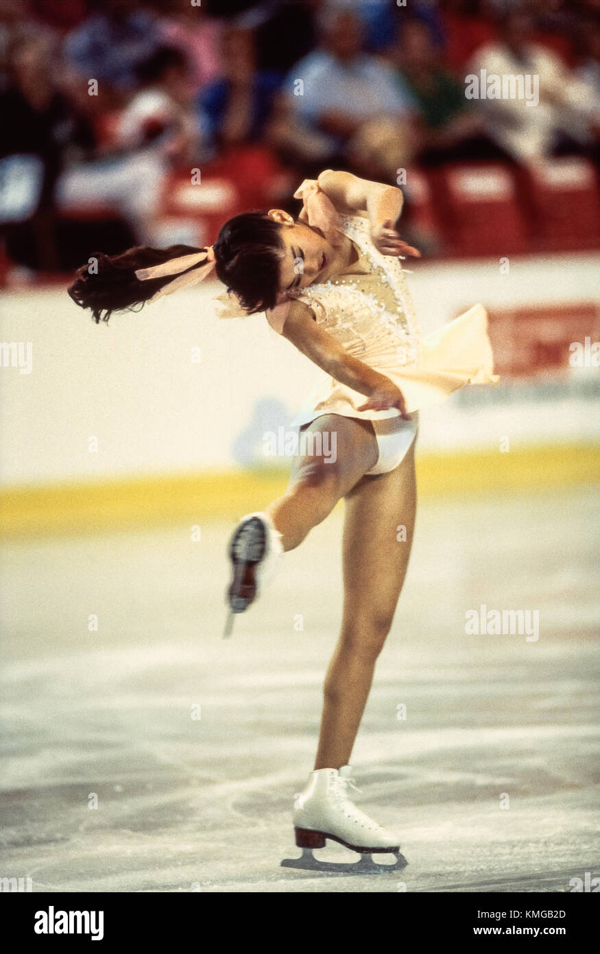 Kristi yamaguchi (USA) competono al 1989 Stati Uniti Olympic Festival. Foto Stock