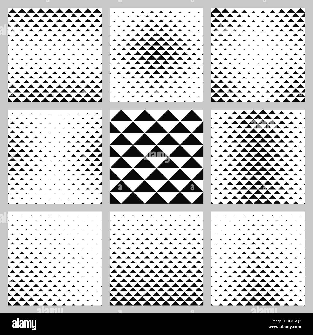In bianco e nero a triangolo design pattern impostato Illustrazione Vettoriale