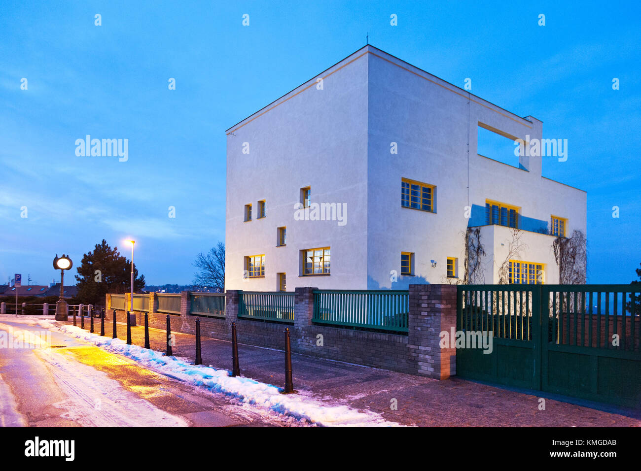 Famoso functionalistic loos (MUELLER) villa - nazionale di punto di riferimento culturale, progettato nel 1930 dall'architetto Adolf Loos, brevnov, Praga, Repubblica ceca Foto Stock