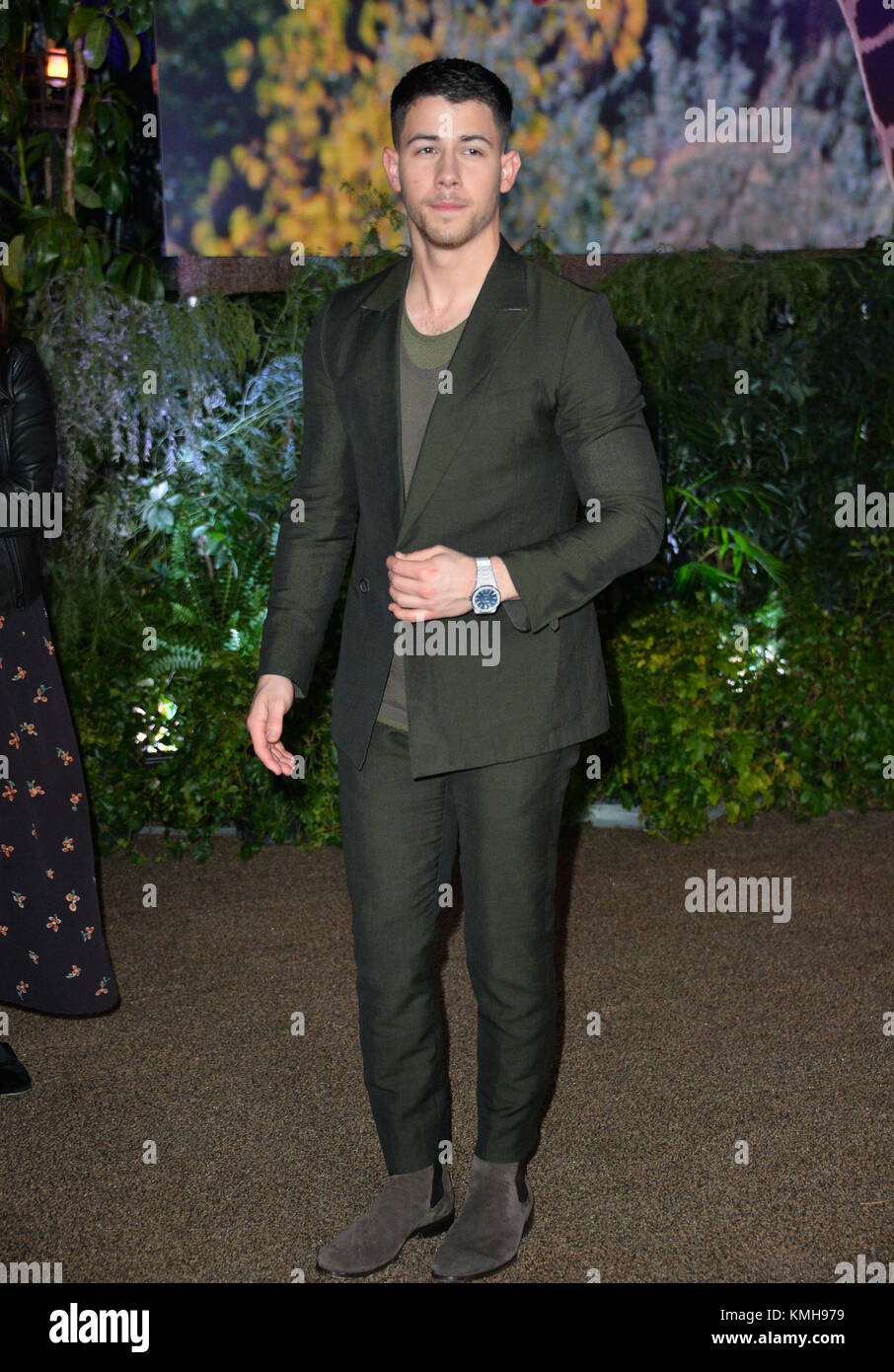 LOS ANGELES, CA. Dicembre 11, 2017: Nick Jonas presso il Los Angeles premiere di 'Jumanji: Welcome to the Jungle" presso la leva TCL Chinese Theatre, Hollywood Immagine: Sarah Stewart Foto Stock