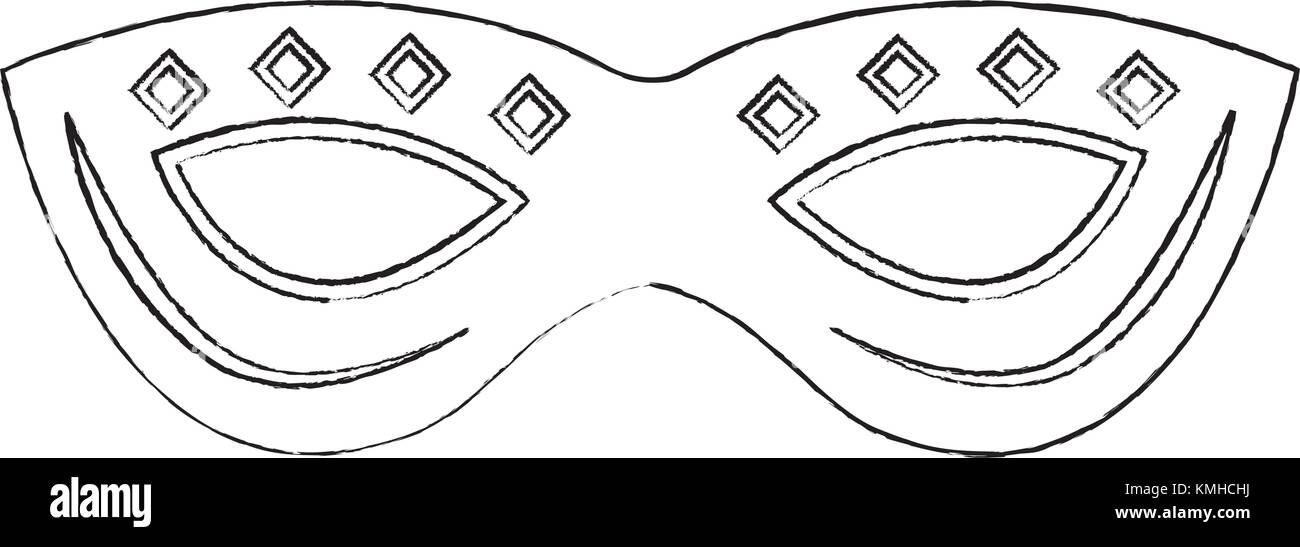 Mardi Gras maschera con decorazione di gioielli festive Illustrazione Vettoriale