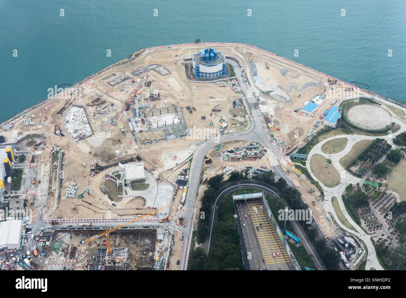 Una vista di West Kowloon distretto culturale Foto Stock