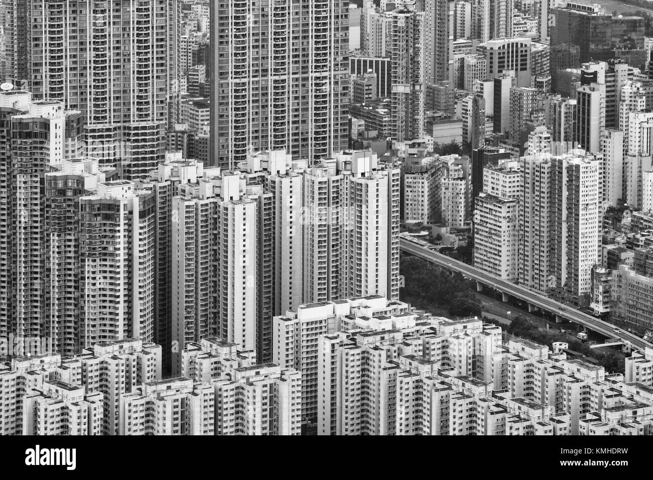 Vista panoramica di grattacieli nel centro della città Foto Stock
