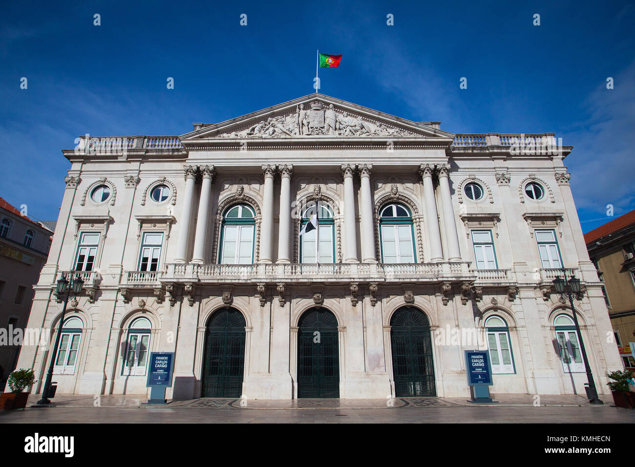 Lisbona, Portogallo i -luglio 7,2014:il municipio di Lisbona è la sede di Lisbona governo municipale. L'edificio è situato nella piazza della città santa Foto Stock