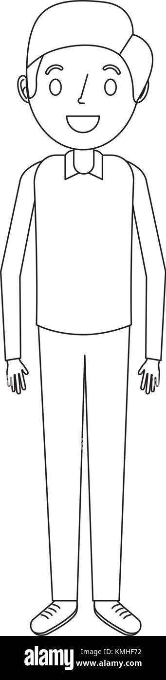 Cartoon uomo personaggio maschile persona permanente Immagine e Vettoriale  - Alamy