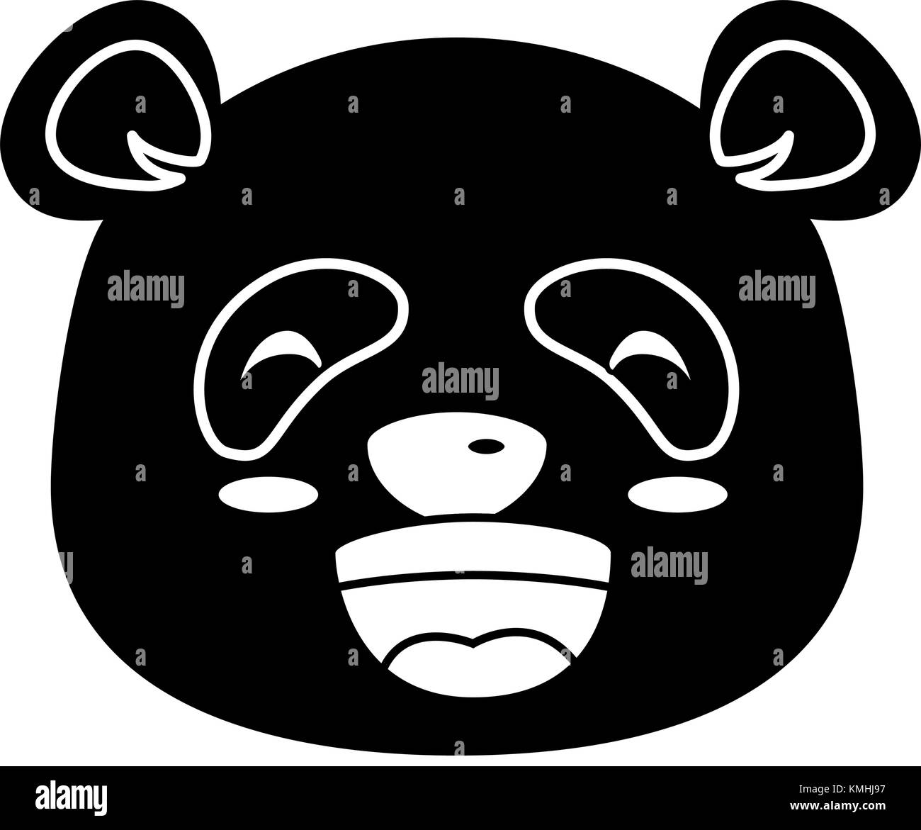 Grazioso panda felice gli Emoji kawaii illustrazione vettoriale design Illustrazione Vettoriale