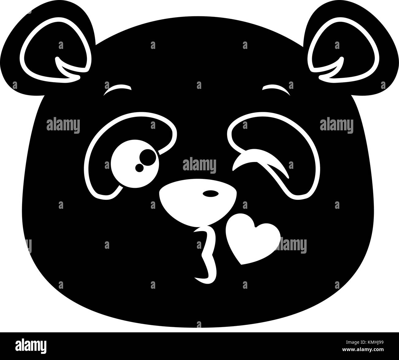 Grazioso panda bella gli Emoji kawaii illustrazione vettoriale design Illustrazione Vettoriale