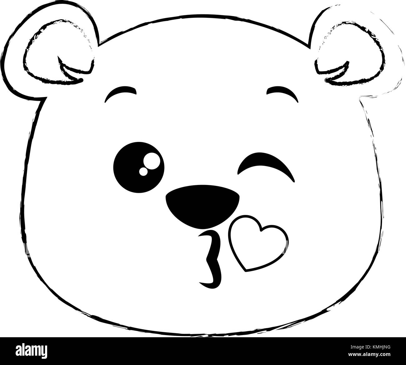 Grazioso panda incantevole kawaii emoji Illustrazione Vettoriale