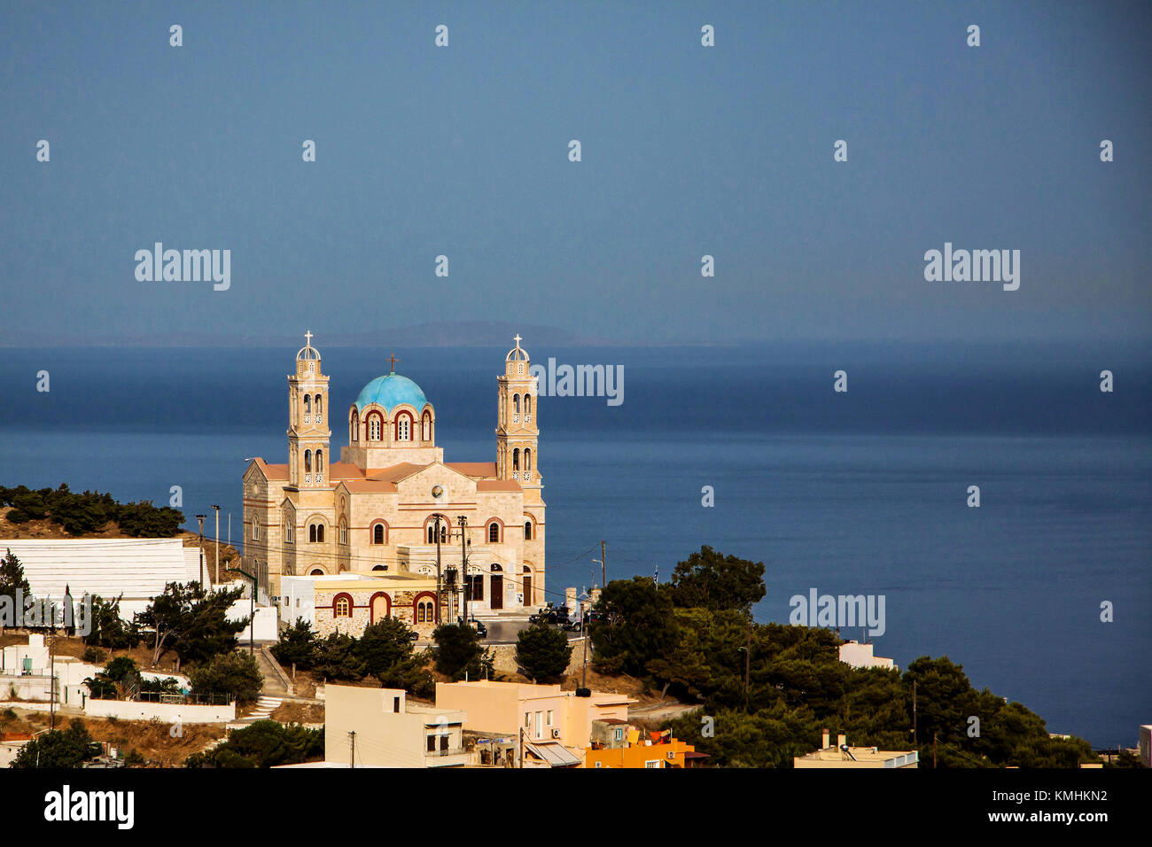 Chiesa a Syros Island isole cicladi grecia Foto Stock